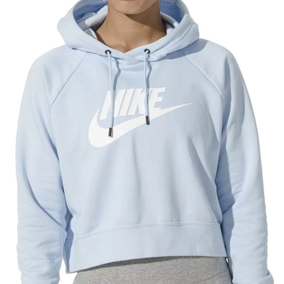 Nike Tops - NIKE women’s sky blue cropped sweatshirt / hoodie size small
